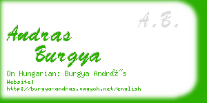 andras burgya business card